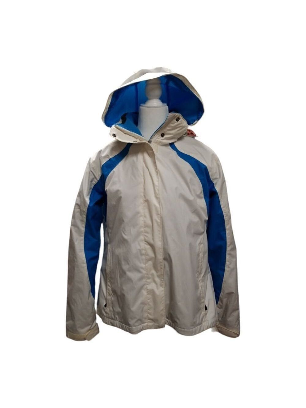 Columbia 2 in 1 Interchangeable Winter Jacket White and Blue with Hood Size XL
